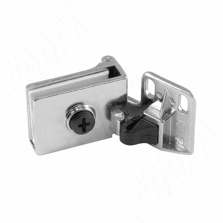 Компл. петель для стекл. двери, хром