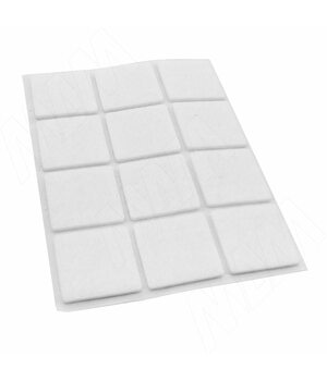 Подпятник самоклеящийся квадратный 40X40мм, белый, 12 шт.