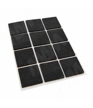 Подпятник самоклеящийся квадратный 20X20мм, черный, 40 шт.