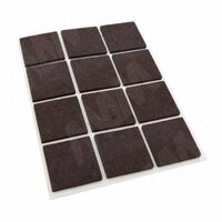 Подпятник самоклеящийся квадратный 40X40мм, коричневый, 12 шт.
