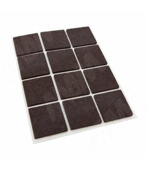 Подпятник самоклеящийся квадратный 40X40мм, коричневый, 12 шт.