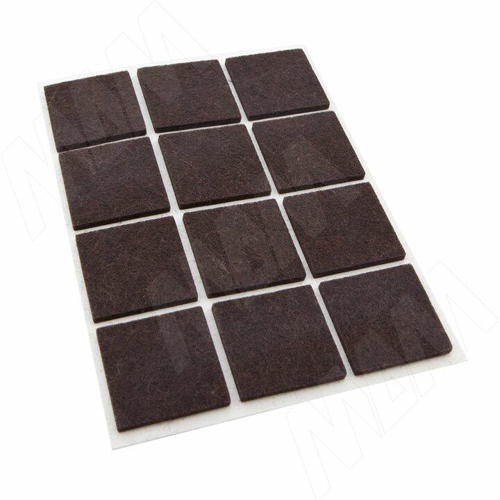 Подпятник самоклеящийся квадратный 40X40мм, коричневый, 12 шт.
