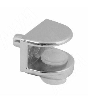 Полкодержатель для стеклянных полок толщиной 5-8 мм, со штоком, хром