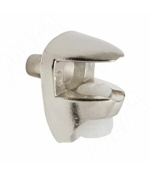 Полкодержатель для стеклянных полок толщиной 5-6 мм, со штоком, никель