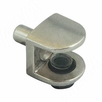 Полкодержатель для стеклянных полок толщиной 5-8 мм, со штоком, никель