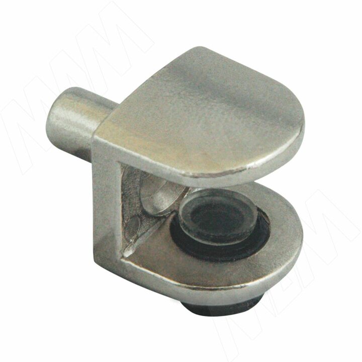 Полкодержатель для стеклянных полок толщиной 5-8 мм, со штоком, никель