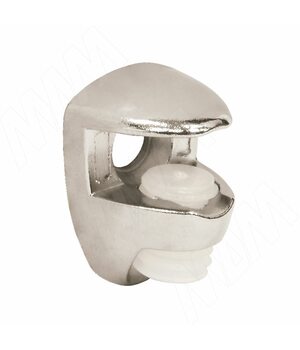 Полкодержатель для стеклянных полок толщиной 5-6 мм, под саморез, никель