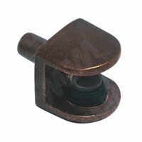 Полкодержатель для стеклянных полок толщиной 5-8 мм, со штоком, бронза