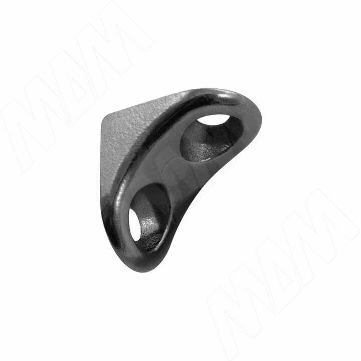 Полкодержатель для деревянных полок с фиксацией, с двумя отверстиями под саморез, черный никель