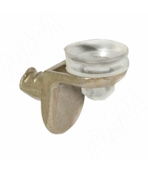 Полкодержатель с присоской и дополнительным упором для стеклянных полок, никель/прозрачный