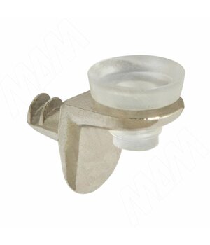 Полкодержатель с присоской и дополнительным упором для стеклянных полок, никель/прозрачный