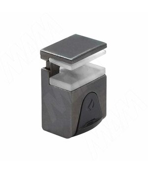 KUBIC Полкодержатель для стеклянных полок толщиной 4-9 мм, под саморез, черный никель