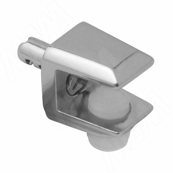 Полкодержатель для стеклянных полок толщиной 5-8 мм, со штоком, хром