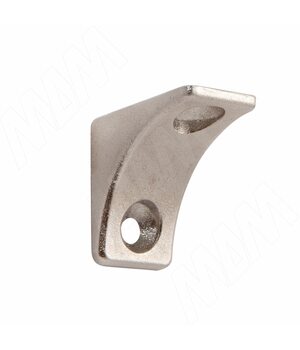 Полкодержатель для деревянных полок с фиксацией, с двумя отверстиями под саморез, никель