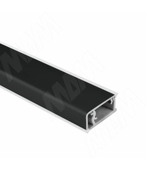 Плинтус алюминиевый прямоугольный горизонтальный L=4,2м, чёрный матовый