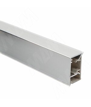 Плинтус алюминиевый прямоугольный вертикальный L=4,2м, алюминий глянец