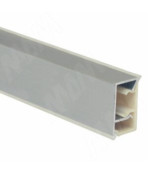 Плинтус алюминиевый прямоугольный вертикальный L=4,2м, серебро