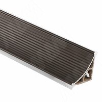 Плинтус алюминиевый треугольный вогнутый L=3м, рифленый, бронза