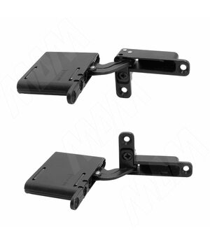 SECRET комплект скрытых петель (90/105) с плавным закрыванием на один фасад, черный матовый