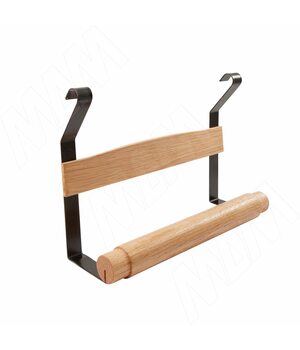 LANDSBY Держатель полотенец, черный/дуб