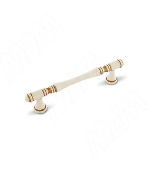 Ручка-скоба 96мм cлоновая кость/золото винтаж