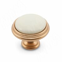 Ручка-кнопка D35мм золото матовое Милан/керамика молочная