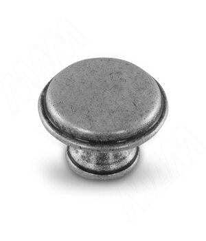 Ручка-кнопка D30мм серебро состаренное