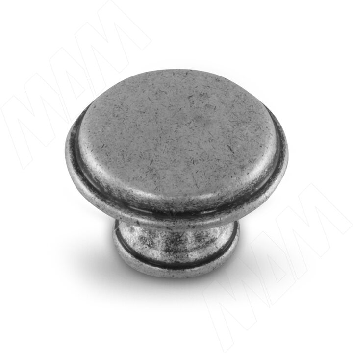 Ручка-кнопка D30мм серебро состаренное