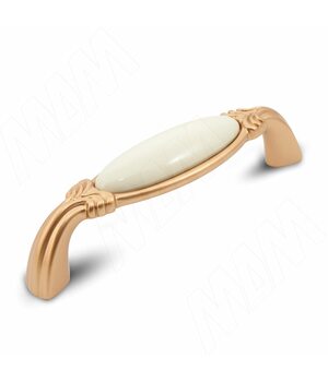 Ручка-скоба 96мм золото матовое Милан/керамика
