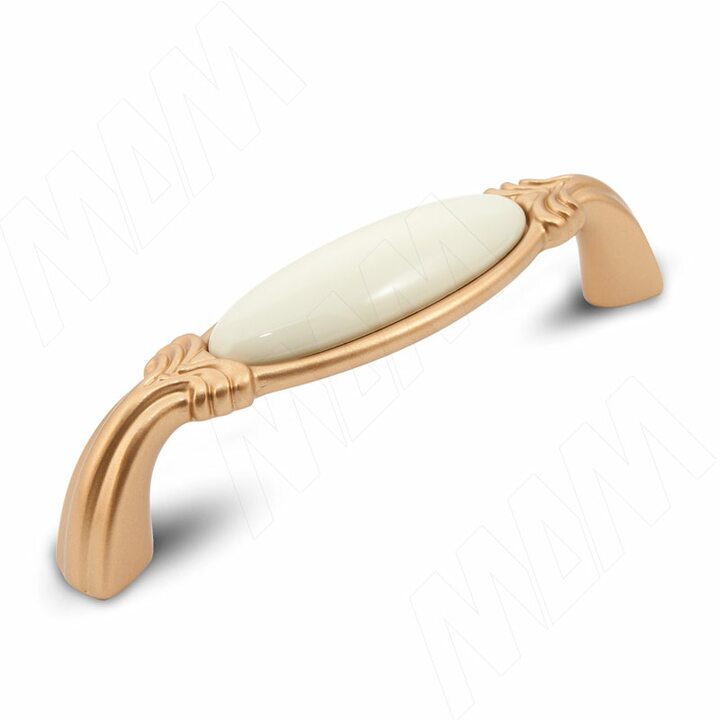 Ручка-скоба 96мм золото матовое Милан/керамика