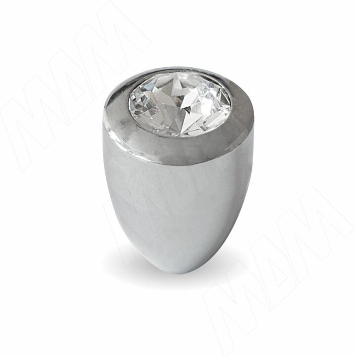 Ручка-кнопка D15мм хром с кристаллами