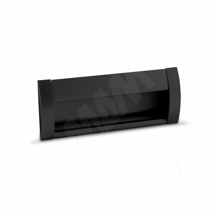 Ручка-раковина 96мм крепление саморезами черный матовый