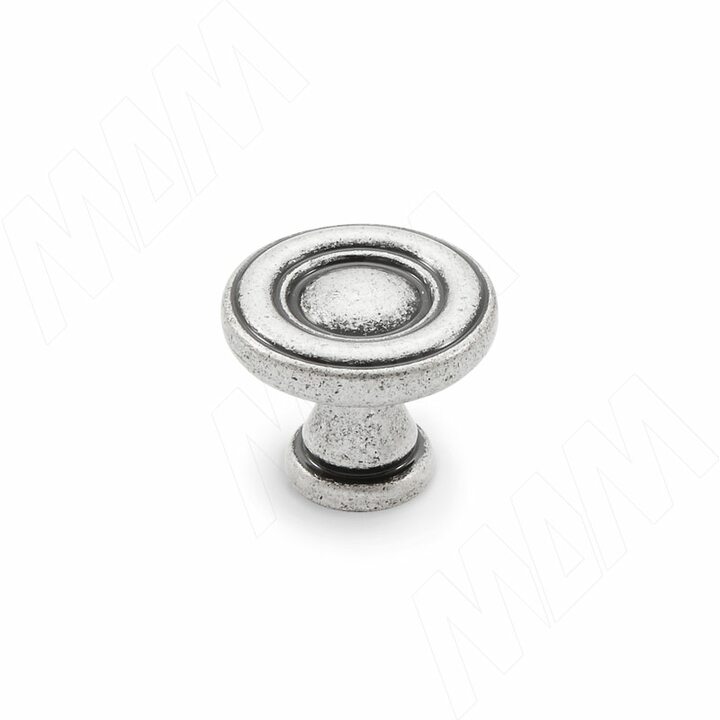 Ручка-кнопка D25мм серебро состаренное
