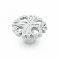 Ручка-кнопка белый/серебро винтаж