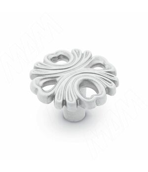 Ручка-кнопка белый/серебро винтаж