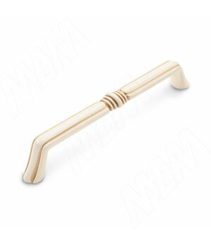 Ручка-скоба 128мм cлоновая кость/золото винтаж