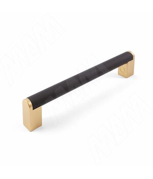 Ручка-рейлинг 160мм черный матовый/золото матовое сатин