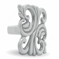 Ручка-кнопка 32мм белый/серебро винтаж