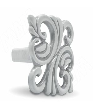 Ручка-кнопка 32мм белый/серебро винтаж