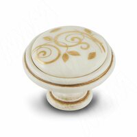 Ручка-кнопка D35мм cлоновая кость/золото винтаж керамика золотые узоры