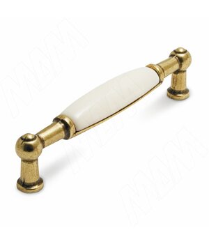 Ручка-скоба 96мм бронза состаренная/керамика