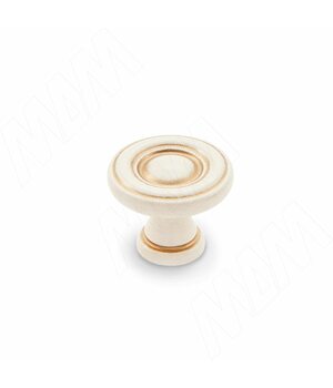 Ручка-кнопка D25мм cлоновая кость/золото винтаж