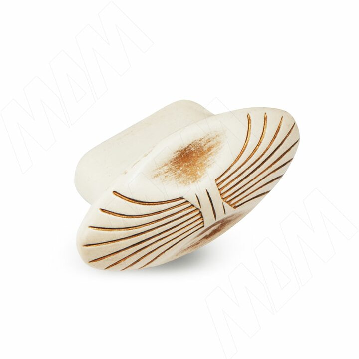 Ручка-кнопка cлоновая кость/золото винтаж