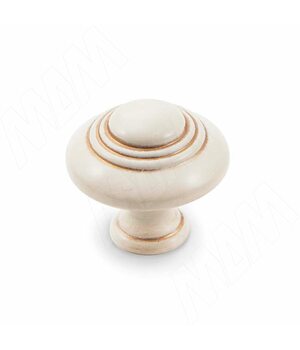 Ручка-кнопка D30мм cлоновая кость/золото винтаж