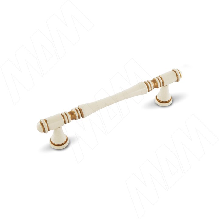 Ручка-скоба 96мм cлоновая кость/золото винтаж