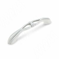 Ручка-скоба 96мм белый/серебро винтаж