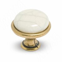 Ручка-кнопка D28мм бронза состаренная/керамика состаренная