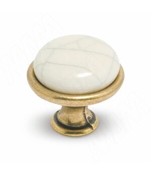 Ручка-кнопка D28мм бронза состаренная/керамика состаренная