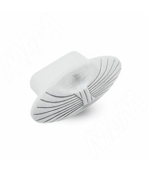 Ручка-кнопка белый/серебро винтаж