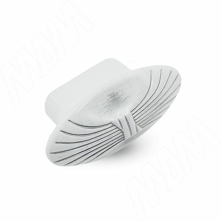 Ручка-кнопка белый/серебро винтаж